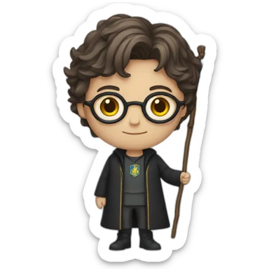 Harry Potter holds a Ukrainian flag sticker