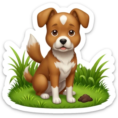 Dog pooping in yard sticker