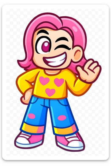 Extract every character from the picture. there is  5 character. So i need total 5 images of the character including the clothes and accessories they are wearing, and place on a transparent background. Keep the original style and appearance exactly the same. and separately give me the each character picture

 sticker