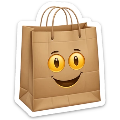 shopping bag without face, and there are clothes sticker