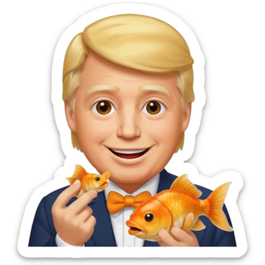 trump eating goldfish crackers sticker