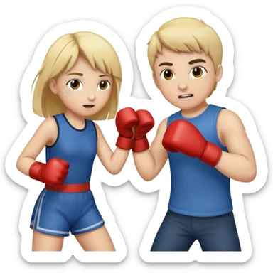 Girl punching a boy  sticker