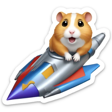 Hamster on Lance rocket sticker