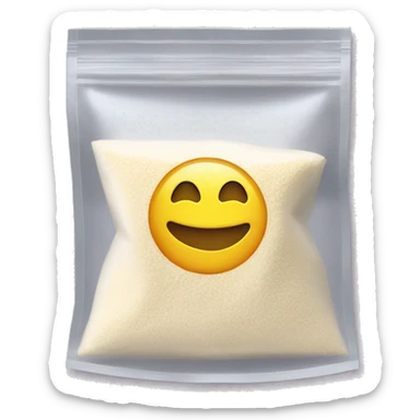 Pocket sized see through ziplock bag of flour sticker