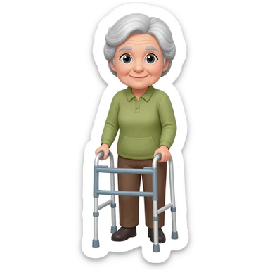 Grandma walking frame sticker