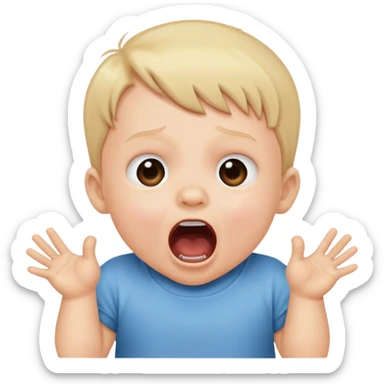 A 2 year old screaming at the top of their lungs  sticker