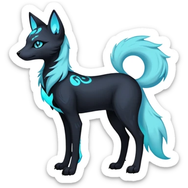 Multicolored gloomy glowing bioluminescent dark edgy gothic spooky cool badass pretty elegant realistic floral exotic Falvie-Fionbri-fursona, full body sticker