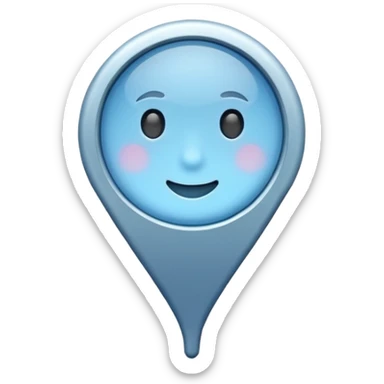 Soft blue location pin sticker