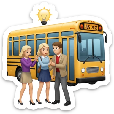 A man throwing one woman under a bus  sticker