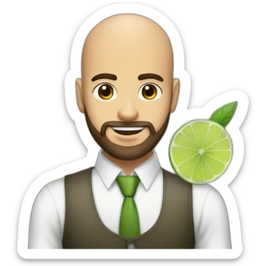 beard hair shaved boy with beard and with mojito sticker