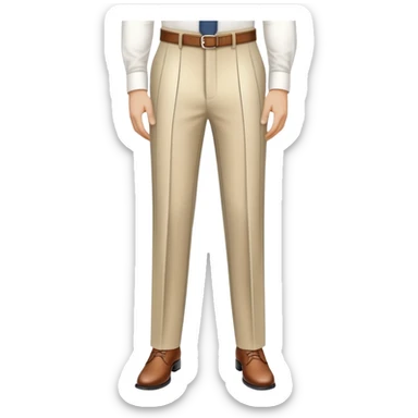 beige dress pants with distinct white vertical pinstripes, formal trousers with cuffed hem, clear vertical lines, isolated garment only on white background, no model sticker