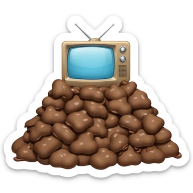 Poop watching tv sticker