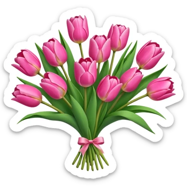 Bouquet of pink tulips sticker