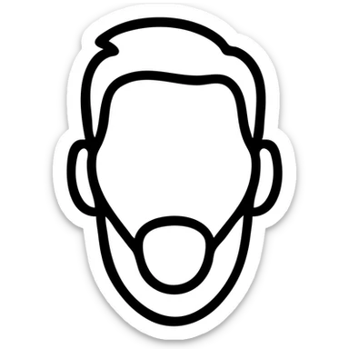 lionel messi face and hairstyle, simple recognizable icon, clean modern icon style sticker