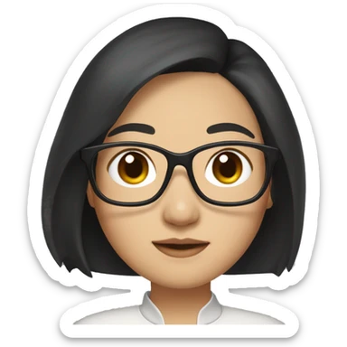 Whitney Lau, dark hair, chinese, woman, wearing glasses sticker