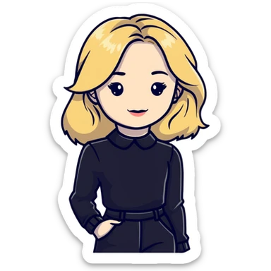 Sabrina Carpenter blonde pop star in a stylish outfit sticker