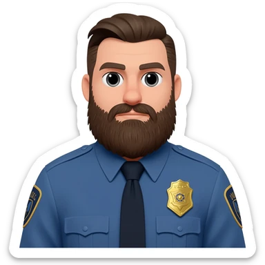 policeman with a beard sticker