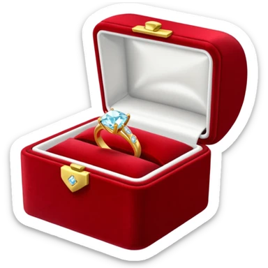 diamond jewelry ring in a red jewelry box sticker