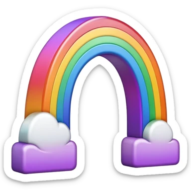 arco iris branco e roxa sticker