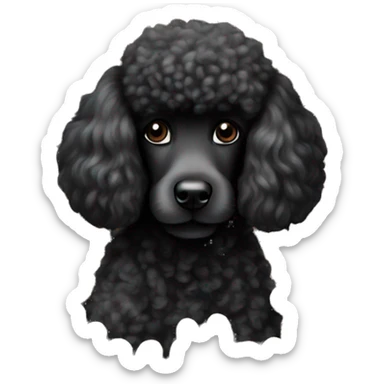 Black poodle surrounded by beans sticker