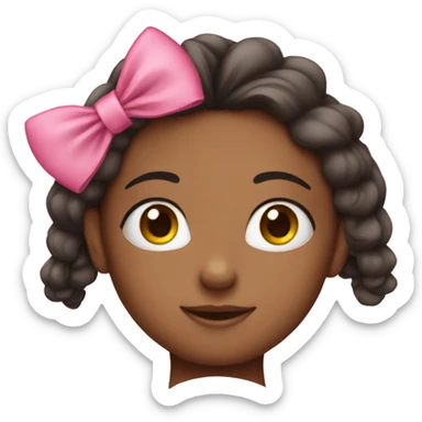 A pretty girl with pink bow in the head  sticker