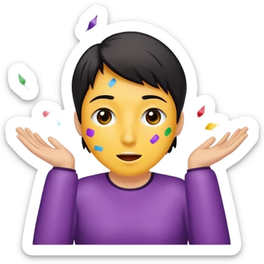 Expresión de molestia con rayos que explotan y llena de confeti  sticker