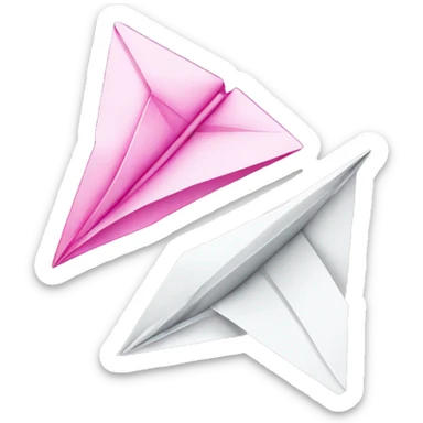 only 2 paper airplanes, specifically 1 pink 1 white sticker