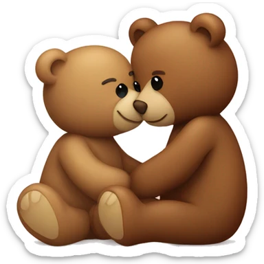 teddy bear kissing another teddy bear sticker