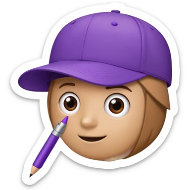 A plastic brown ball cap and the long rectangle purple. (With a pen) And looks like a BFDI style sticker