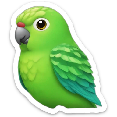 chubby green and striped parakeet sticker