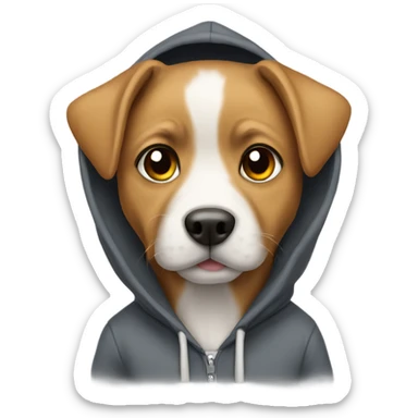 Dog with a hoodies sticker