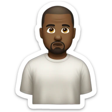 white kanye west sticker