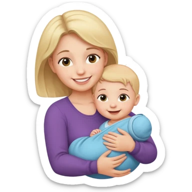 Draw an baby being hold by mother sticker