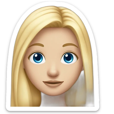 girl with long blond hair and big blue eyes sticker