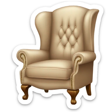 Beige wingback chair  sticker