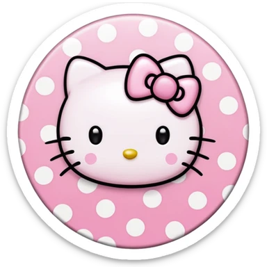Hello kitty en puntitos para pegar y copiar sticker