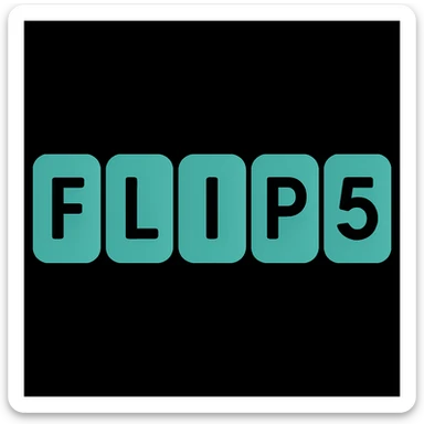 Make all the boxes the same color, keeping the minimal, modern, and clean look for the 'flip5' logo. Each letter remains in its own rounded box, but all boxes share a single color. sticker