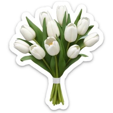 White tulips in a bouquet sticker