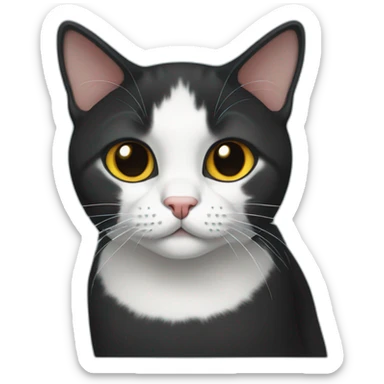 Face only of a black British short hair cat sticker