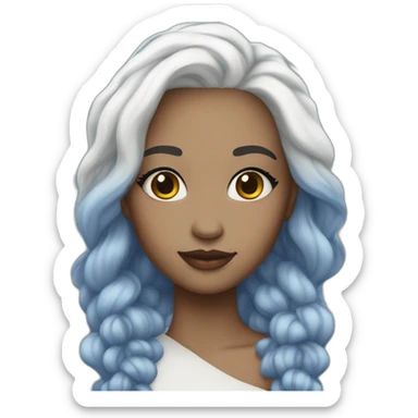 Vanessa Carlysle blue skin and white hair color sticker