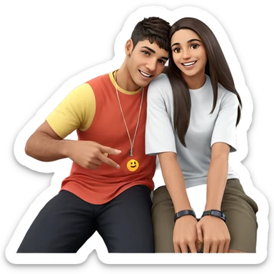 smiling couple indoors together sticker