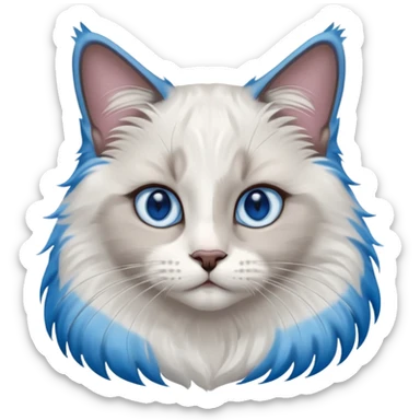 ragdoll, blue eyes, blue bi color sticker
