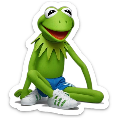 Kermit la grenouille en survêtement adidas sticker