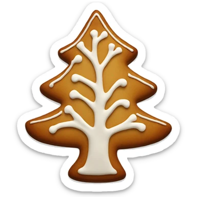 ONE tree shaped ginger bread cookie  sticker