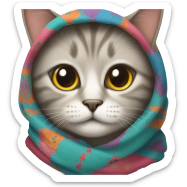 Babushka cat sticker