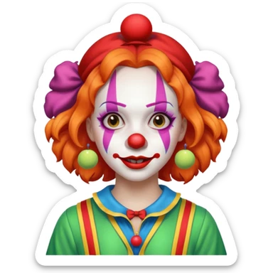 tennis player female clown child sticker