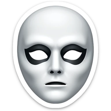 Phantom of the opera half mask. Not in 3d regular white emoji sticker