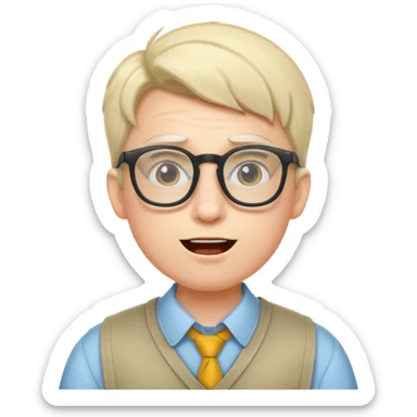 nerd and zany face sticker