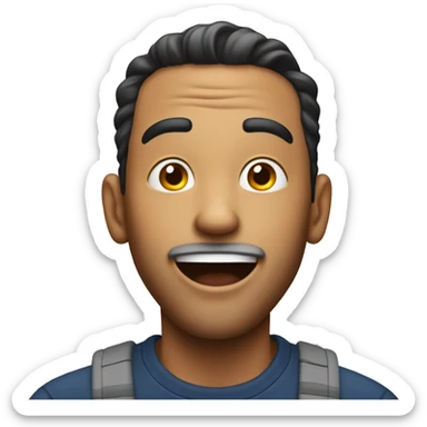 Smiling American Man have a surprised sticker