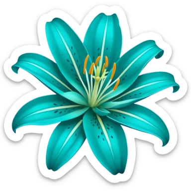 teal lily sticker